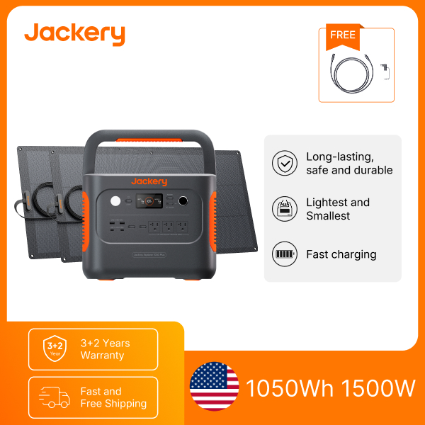 Solar Powered Charger - Jackery E1000AC, stazione di alimentazione portatile