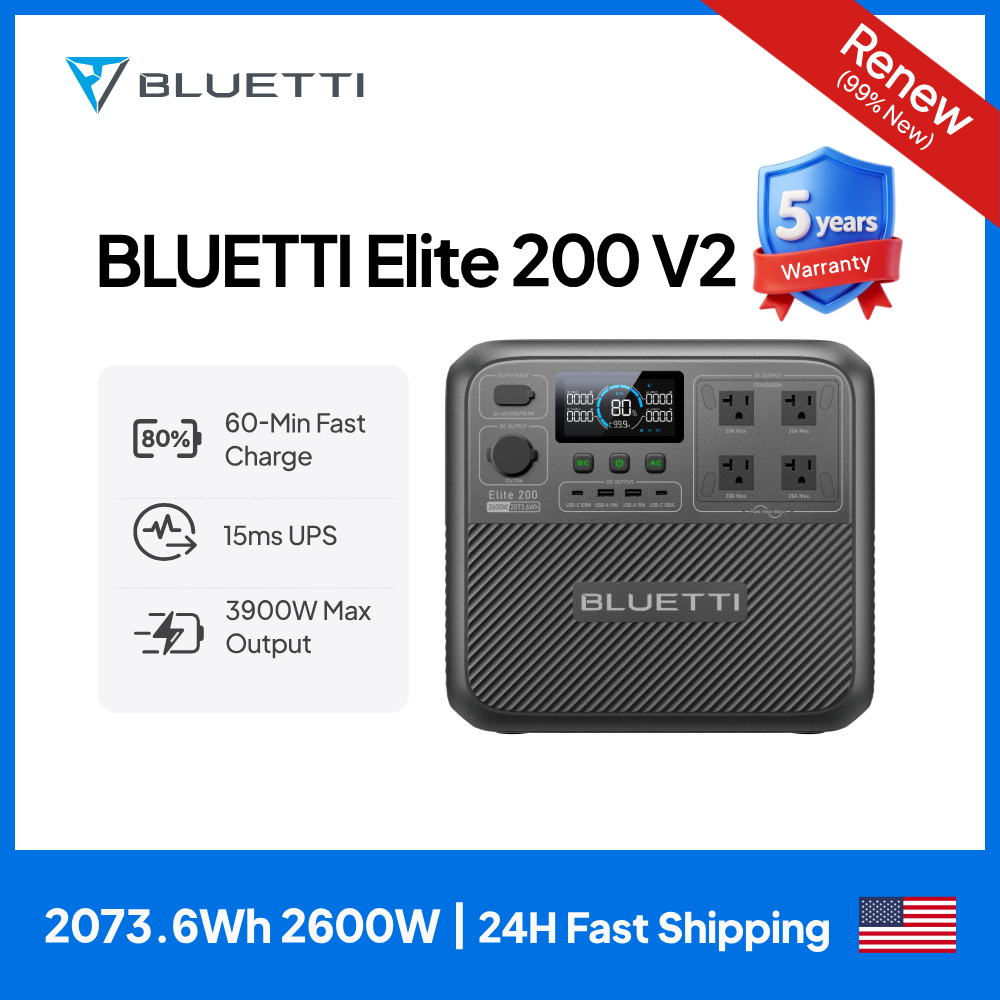 Solar Powered Charger - 【Rinnovato】BLUETTI Elite 200 V2 Stazione di